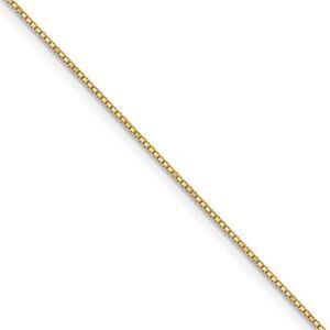 0.9mm 14k Yellow Gold Box Chain w/Spring Ring Necklace, 20 Inch